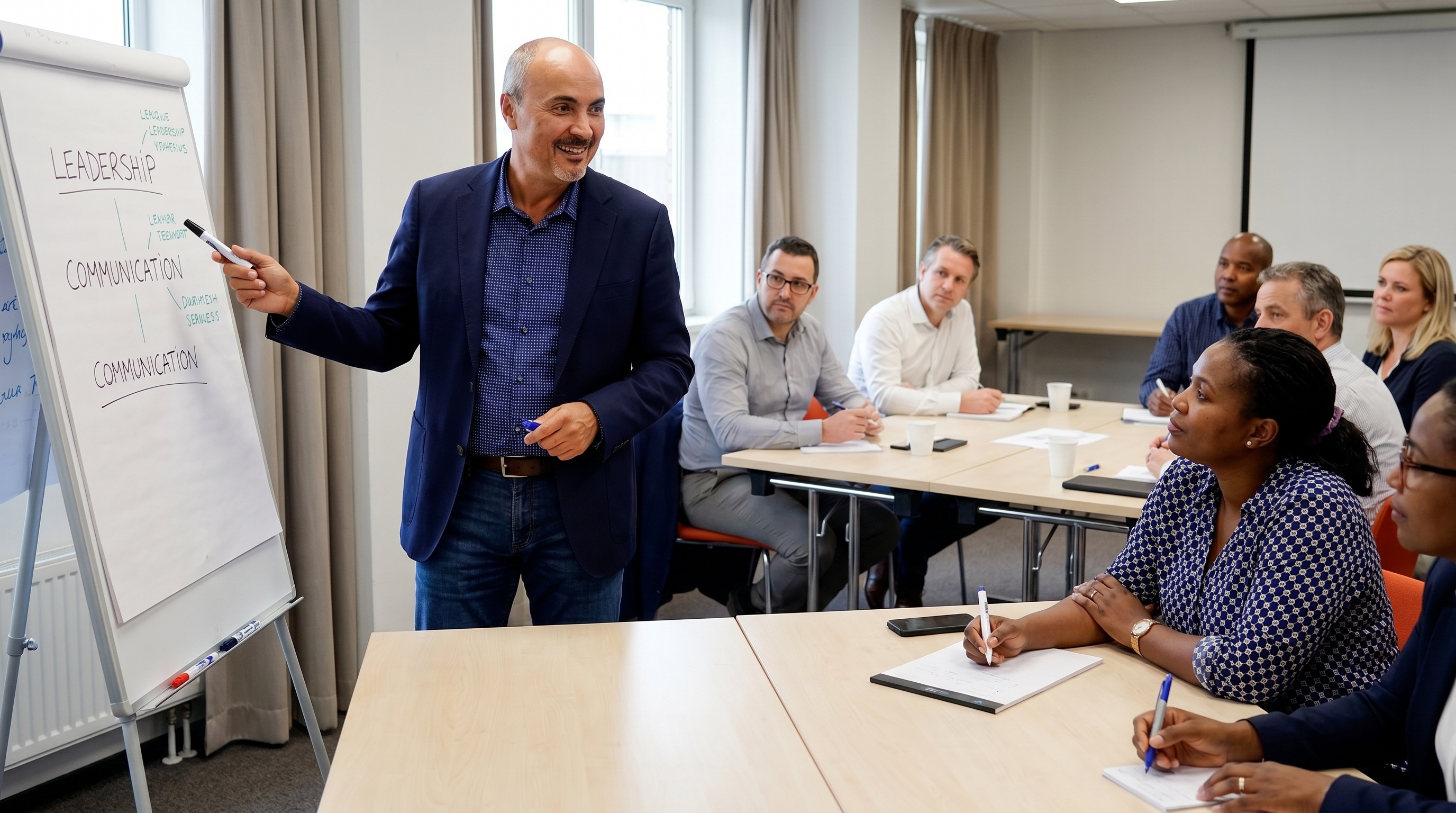 Formateur animant une session Colour Adapt devant un groupe de participants attentifs